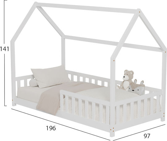 Phyllis Kids Bed Montessori Single White for Mattress 90x190cm
