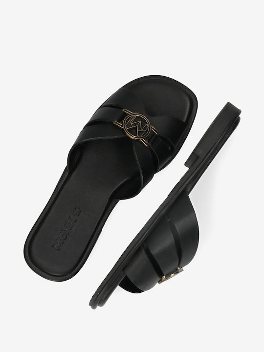 Flache Sandalen für Damen in Schwarz Farbe MI001606351W-01