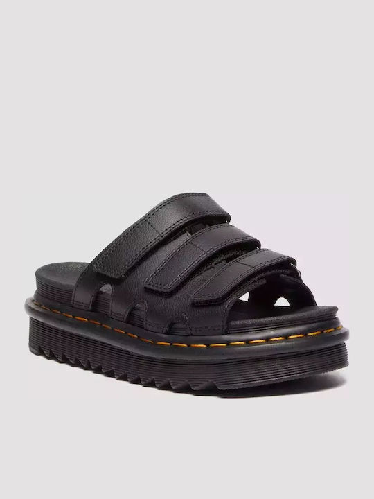 Raine Leder Flache Sandalen für Damen in Schwarz Farbe