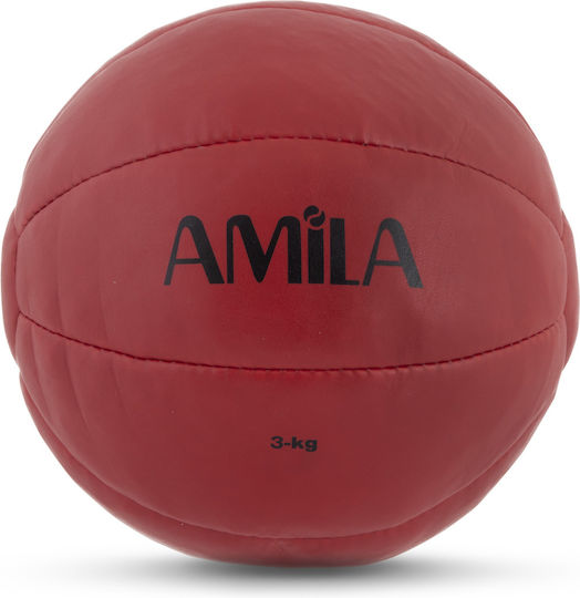 AMILA Μπάλα Medicine 3kg σε Κόκκινο Χρώμα