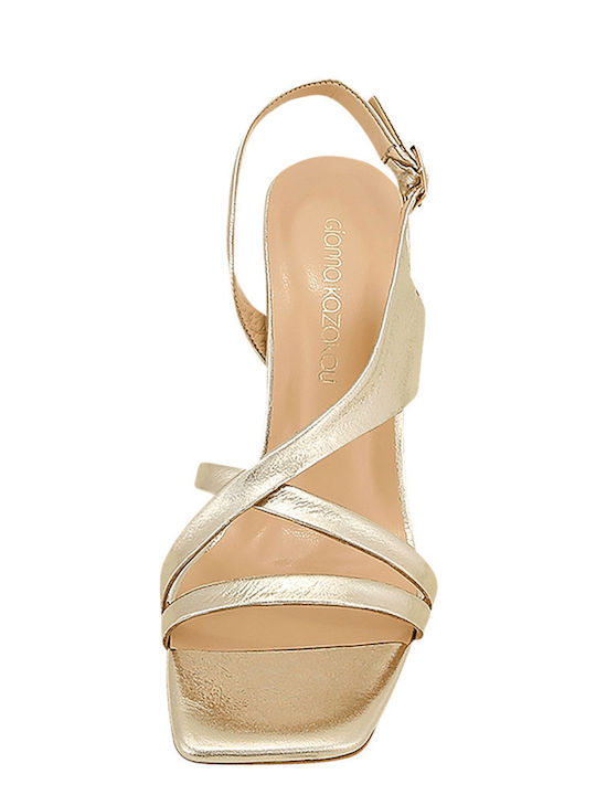 Leder Sandalen Gold