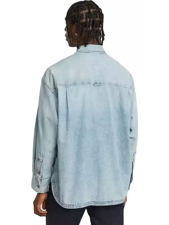 G-Star Raw Boxy Baumwolle Hemd Sun Faded Isles Blue