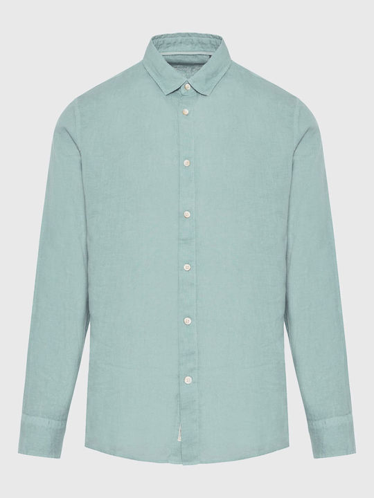 Long-sleeved Linen Shirt Sage Green