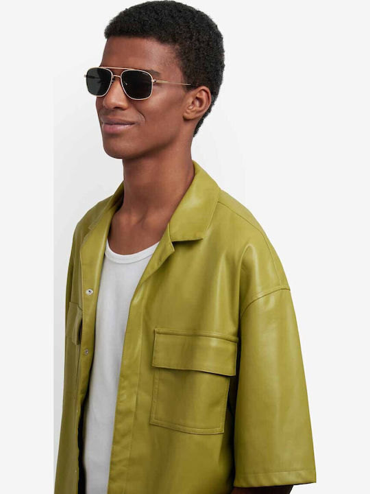 Polaroid Herren Sonnenbrille mit Gold Metall Gestell und Grün Linse PLD6235/S/X PEF/UC
