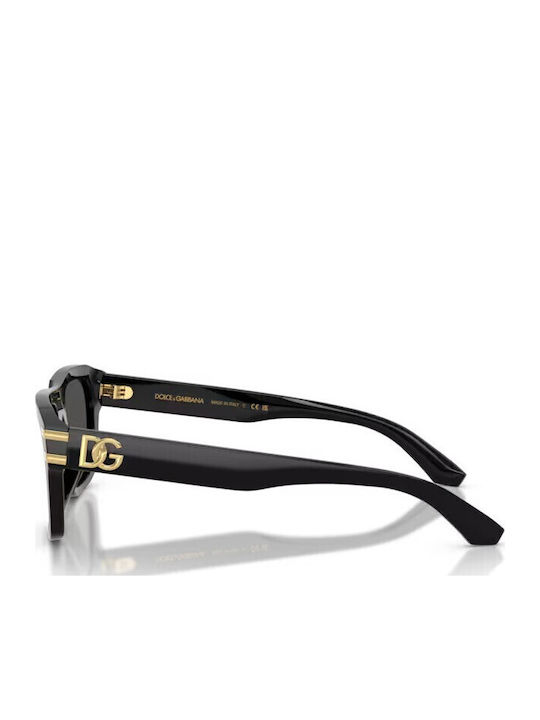 Dolce & Gabbana Unisex Sunglasses With Black Horn-Rimmed Frame And Grey Lens DG4496 501/87