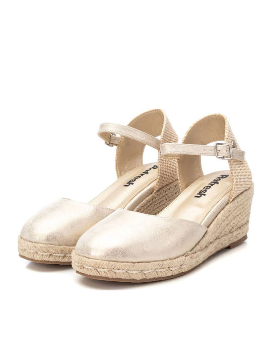 Women's Synthetic Leather Platform Espadrilles Gold
