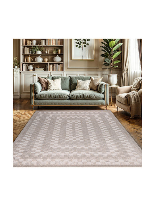 Beauty Home Modern Wicker Bedroom Rugs Set Beige 9974-ΣΕΤ 3pcs