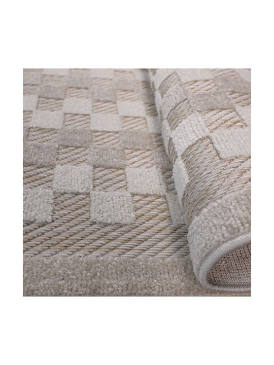 Beauty Home Modern Wicker Bedroom Rugs Set Beige 9974-ΣΕΤ 3pcs