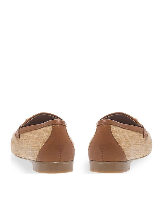 Leder Damen Mokassins in Tabac Braun Farbe