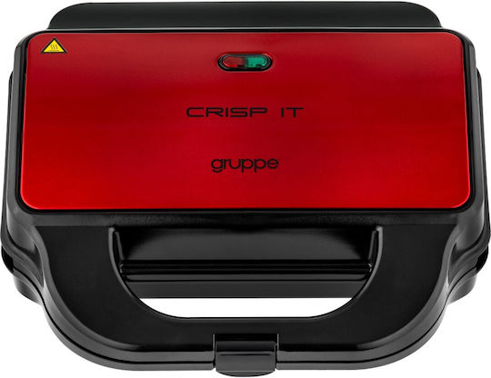 Gruppe Crisp It SW-298M Sandwich Maker with Removable Plates for for 2 Sandwiches Sandwiches 900W Red