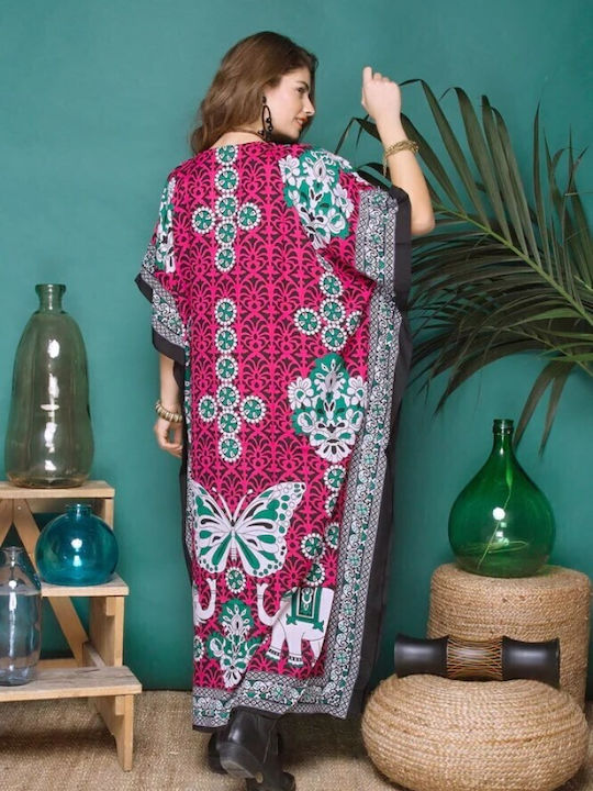 Multicolor Poncho Kaftan
