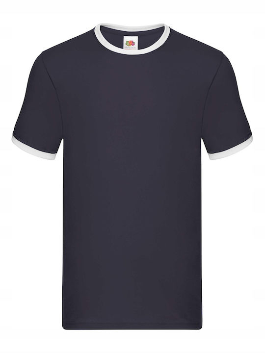 Fruit of the Loom Ringer Werbe-T-Shirt Navy/White