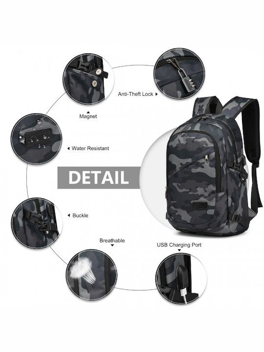 Miss Lulu Laptoptasche Rucksack Für Laptop 15.6 Mit USB-Anschluss E6715 CAMO