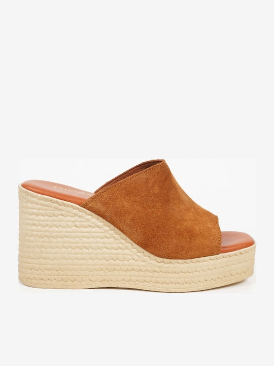 Women's Suede Platform Shoes Brown