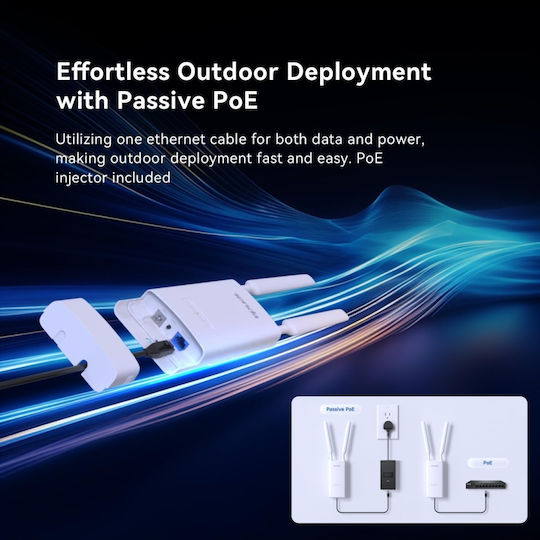 Tenda OAP1200 Access Point Wi‑Fi 5 Dual Band (2.4 & 5GHz) για Εξωτερική Τοποθέτηση