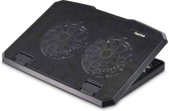 HAMA Black Metal Охлаждаща подложка за Лаптоп до 15.6" с 2 Вентилатори Черен