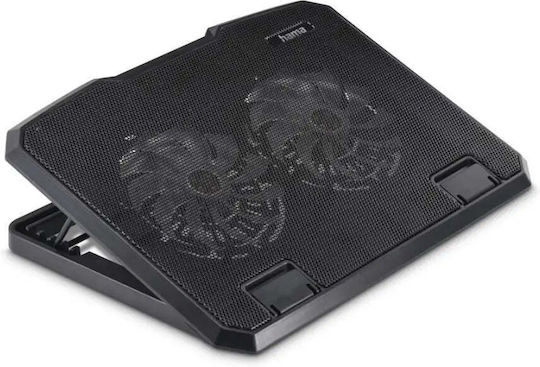 HAMA Black Metal Охлаждаща подложка за Лаптоп до 15.6" с 2 Вентилатори Черен