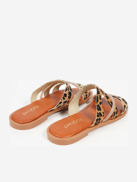 Women's Flat Sandals in Brown Color