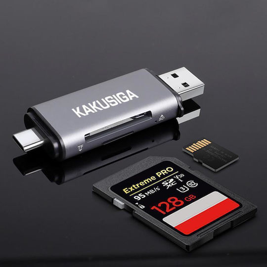 Kakusiga Кард Рийдър USB 3.0 За SD Сива