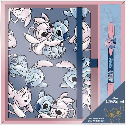 Cerda Stitch Комплект 2 Детски Бележника A5 с Пенал Сини