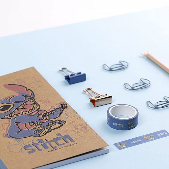 Cerda Stitch Детски Комплект Ученически Пособия с Молив Острилка и Тефтер 5 Брой