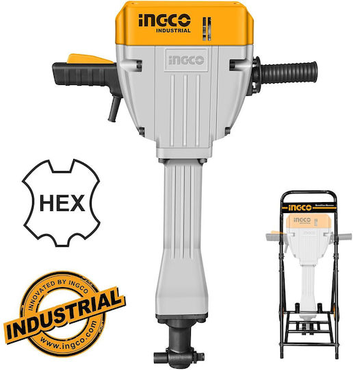 Ingco Κρουστικό Κατεδαφιστικό Ρεύματος 2200W με Υποδοχή HEX PDB22001