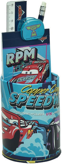 Gim Cars Kinder Schreibwarenset mit Bleistiftbox Speed 7Stück