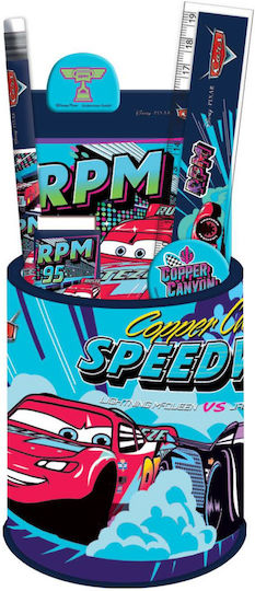 Gim Cars Kinder Schreibwarenset mit Bleistiftbox Speed 7Stück