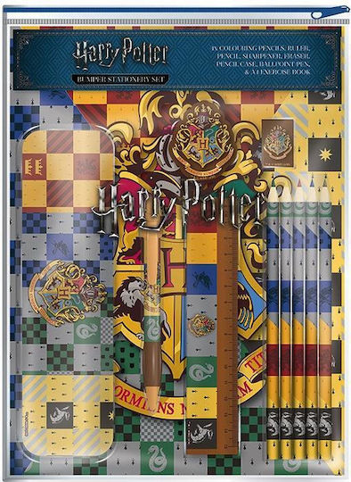 Pyramid International Harry Potter House Crests Kids Stationery Set with Pencil, Pen and Ruler