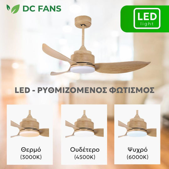 Telemax Levantes 46-yj356 Ceiling Fan 117cm with Light Fixture Black