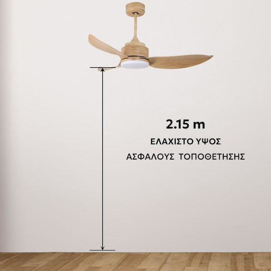 Telemax Levantes 46-YJ356 Ceiling Fan 117cm With White Light Fixture