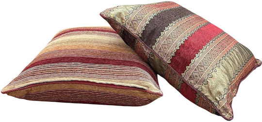 Linea Home Decorative Pillow Case Oriental Velvet Multicolour 65x65cm