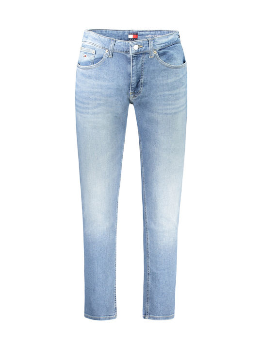 Tommy Hilfiger Мъжко Джинсово Панталон Еластичен Тясна Кройка Tapered Светлосин