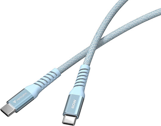 Verbatim Braided USB 2.0 Cable USB-C male - USB-C 60W Μπλε 1.2m 31852