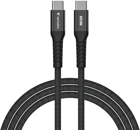 Verbatim Braided USB 2.0 Cable USB-C male - USB-C 60W Μαύρο 1.2m 31859