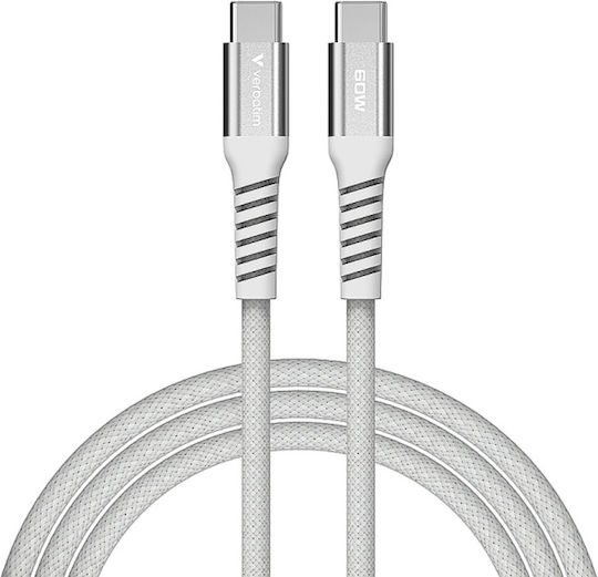 Verbatim Braided USB 2.0 Cable USB-C male - USB-C 60W Γκρι 1.2m 31850