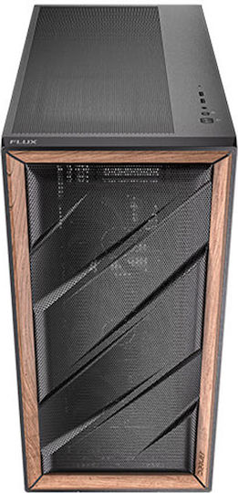 Antec Flux Gaming Midi Tower Κουτί Υπολογιστή με Πλαϊνό Παράθυρο Μαύρο