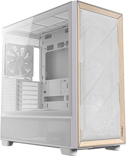 Antec Flux Gaming Midi Tower Κουτί Υπολογιστή με Πλαϊνό Παράθυρο Λευκό