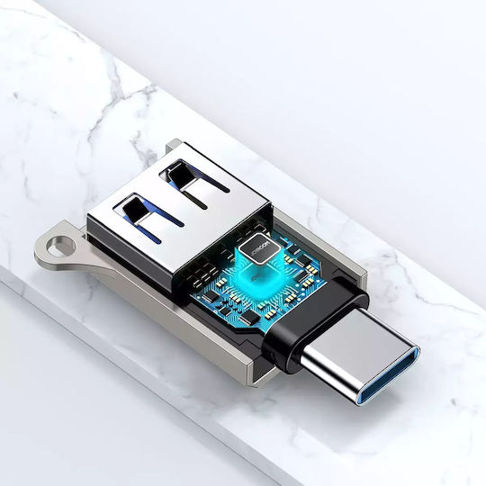 Joyroom S-H151 Μετατροπέας USB-C male σε USB-A male Ασημί 1τμχ