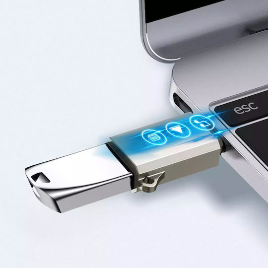 Joyroom S-H151 Μετατροπέας USB-C male σε USB-A male Ασημί 1τμχ