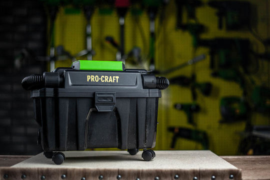 ProCraft Vp20 Епаранфортираща Прахосмукачка За Мокро/Сухо Почистване С Пластмасов Контейнер 10л