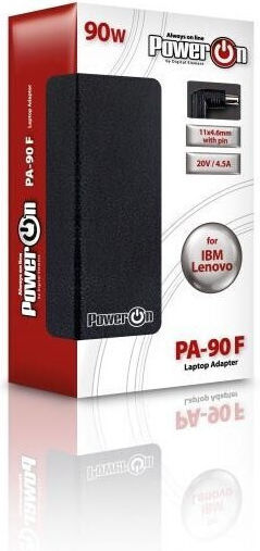 Power On Φορτιστής Laptop 90W 20V 4.5A για IBM χωρίς Καλώδιο Τροφοδοσίας