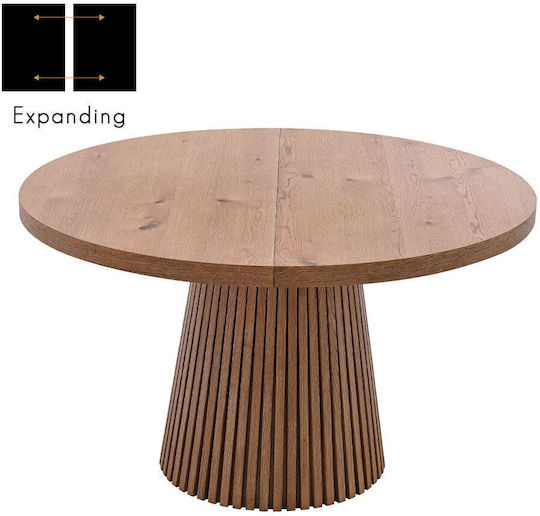 Foresta Oval Extendable Dining Room Table Natural 130+45x130x76cm 02-0643 Foresta Oval Extendable Dining Room Table Natural 130+45x130x76cm 02-0643
