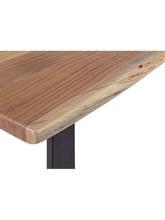Lizard-W Slim Трапезна Маса От Масивно Дърво И Черен Метал 200x100x78см ЕА7100SW