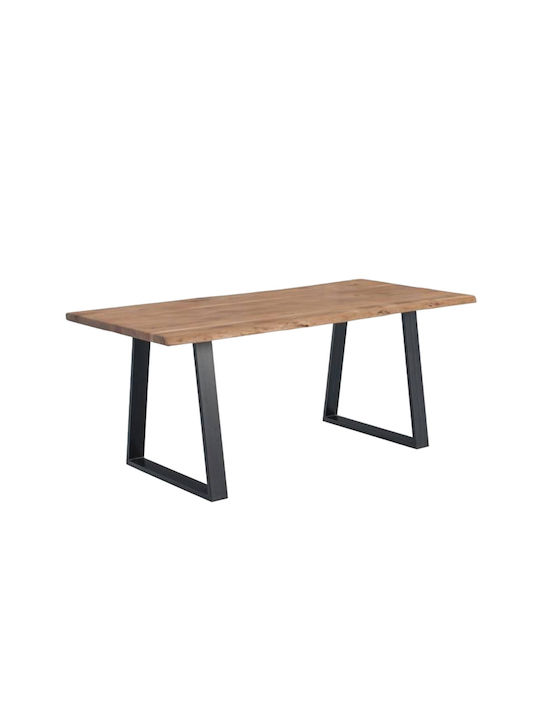 Lizard-W Slim Трапезна Маса От Масивно Дърво И Черен Метал 200x100x78см ЕА7100SW
