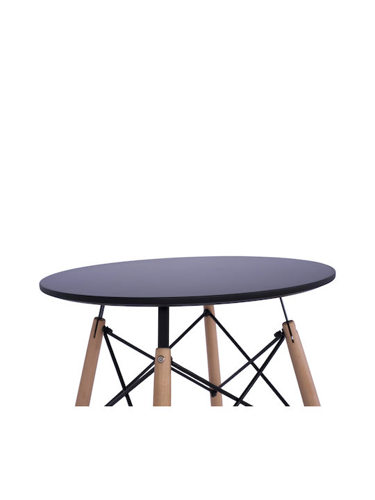 Минимална Черна Дървена Маса За Кухня 60x60x72см
