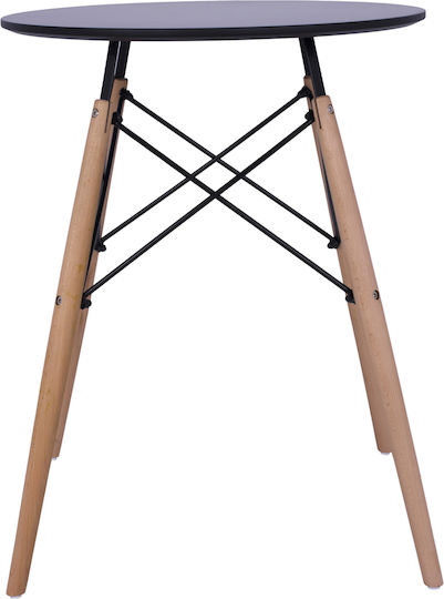 Минимална Черна Дървена Маса За Кухня 60x60x72см