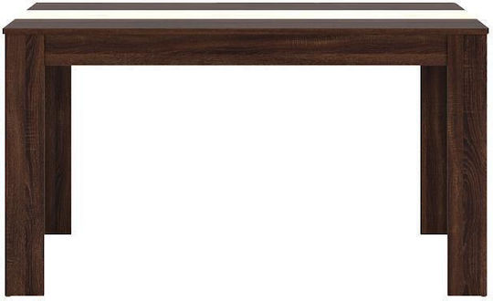 Domus Table Dining Room Wooden Dark Sonoma / Sonoma 135x80.5x74.5cm
