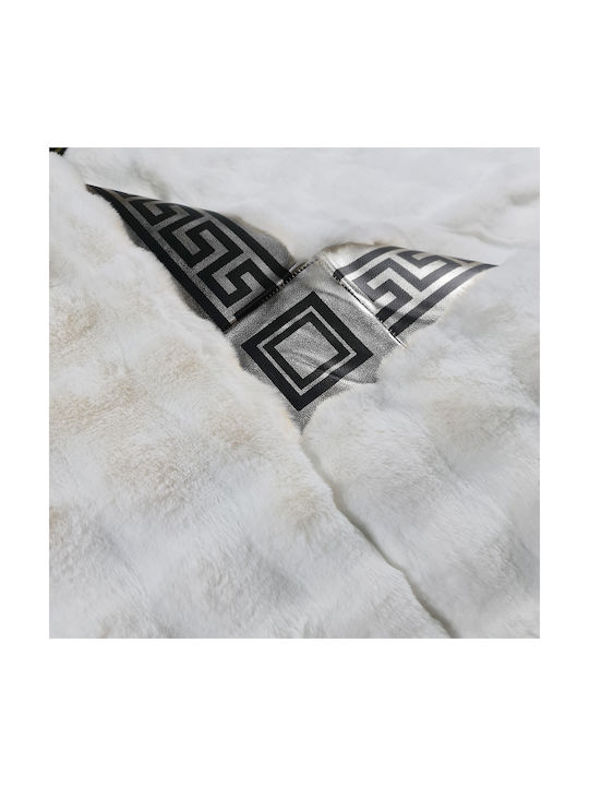Saray Home Rabbit Luxurius Σετ Shaggy Χαλιά Κρεβατοκάμαρας Λευκά DSN07 WHSLV SET 3τμχ
