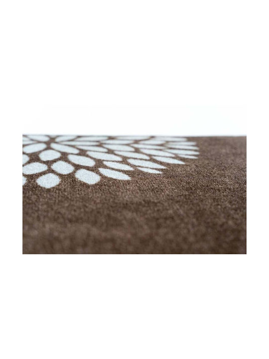 Sdim 917 Flowers Universal Αντιολισθητικό Χαλί Διάδρομος Taupe 67x150cm